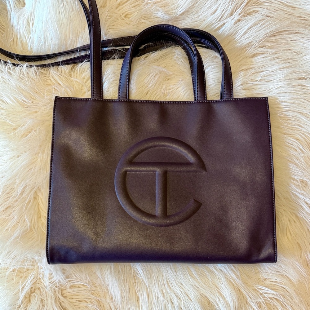 Telfar Medium Eggplant Shopping Bag - Picture 3 of 12